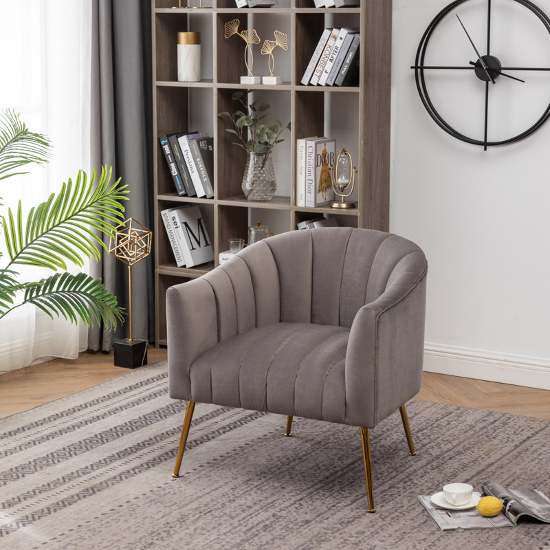 Velvet Armchair, Grey