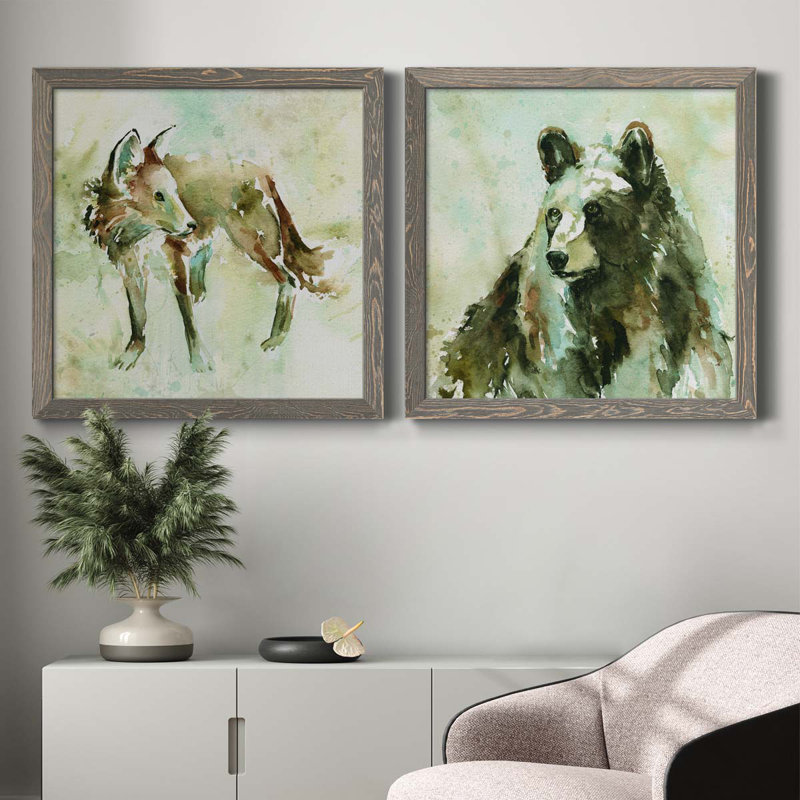 On Second Thought - Ensemble de 2 peintures sur toiles, H 24 po x l 48 po x P 1 po, Toile avec cadre gris