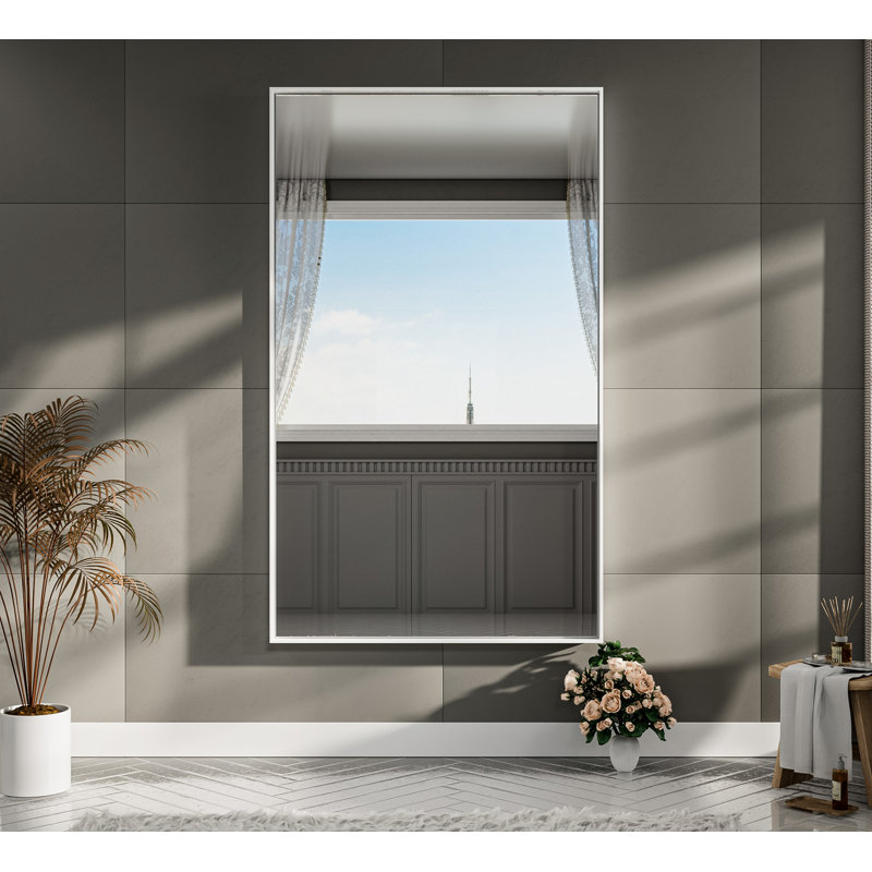 Stemn Framed Bathroom Vanity Mirror Accent Mirror, White, 60" x 36"