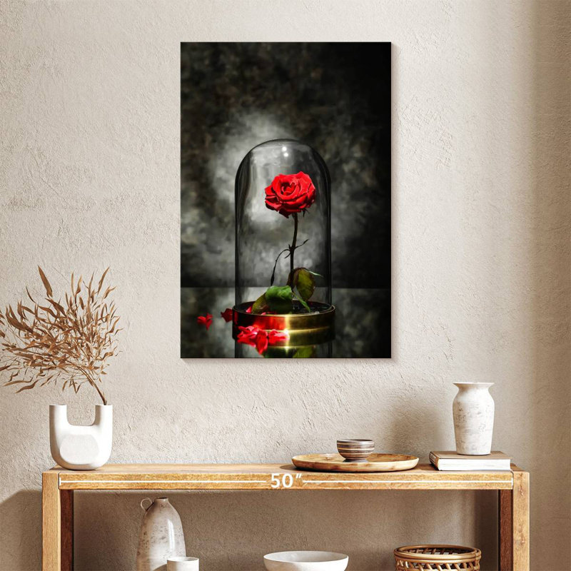 La belle et la bête rose, H 36 po x l 24 po