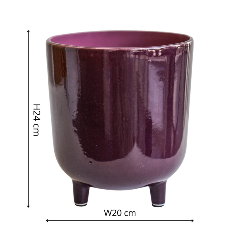 Ceramic Cachepot, Plum