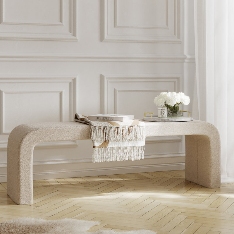 Ren Fabric Upholstered Bench, Buff