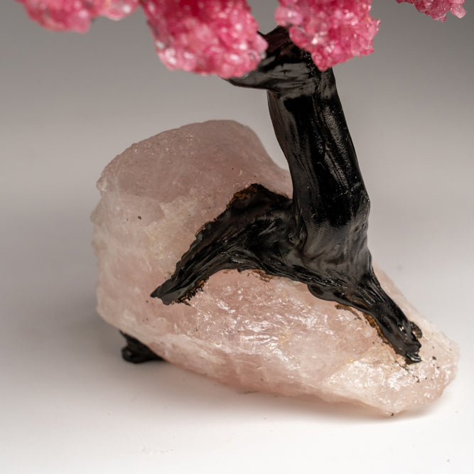 Custom - Genuine Rose Quartz Clustered Gemstone Tree On Rose Quartz Matrix (Unconditional Love Tree)