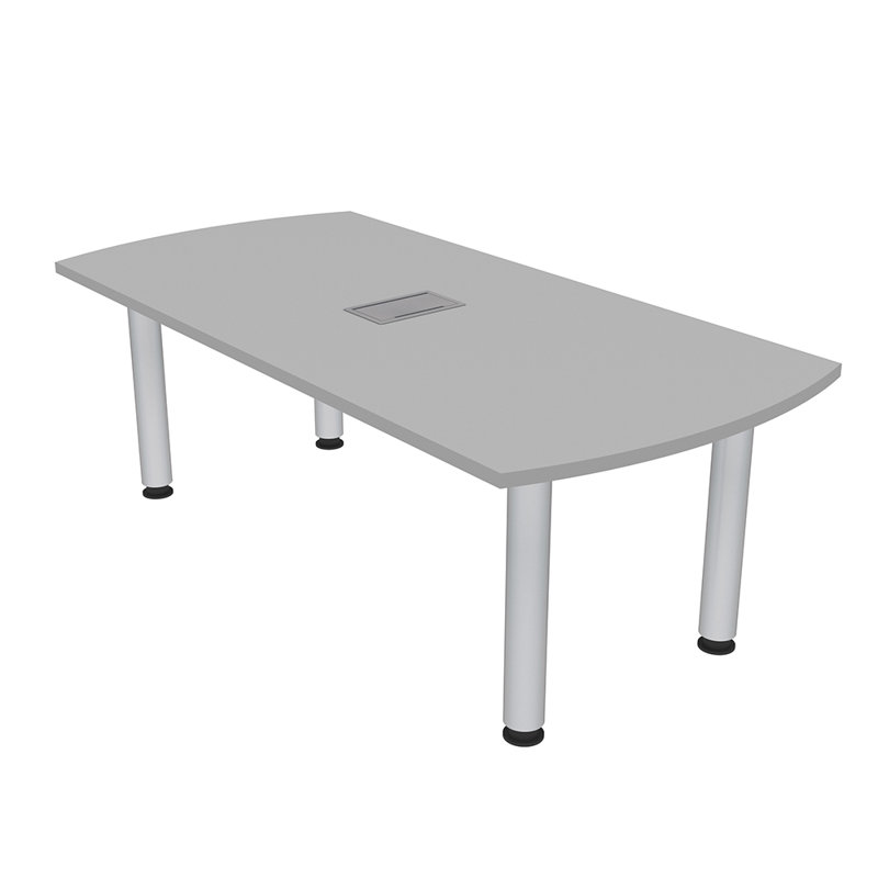 Table de conférence Arc, Argent argent, L 60 po x l 36 po, Brouillard gris