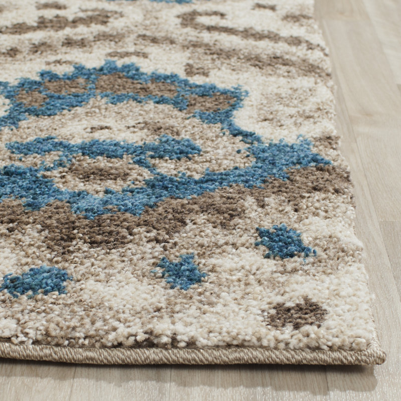 Tapis ikat tibétain à poils longs, Rectangle 5 pi 1 po x 7 pi 6 po