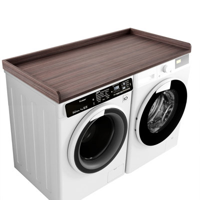 Kaboon Washer Dryer Countertop with Edge Rails, 27.5" x 54", Laundry Room Organization