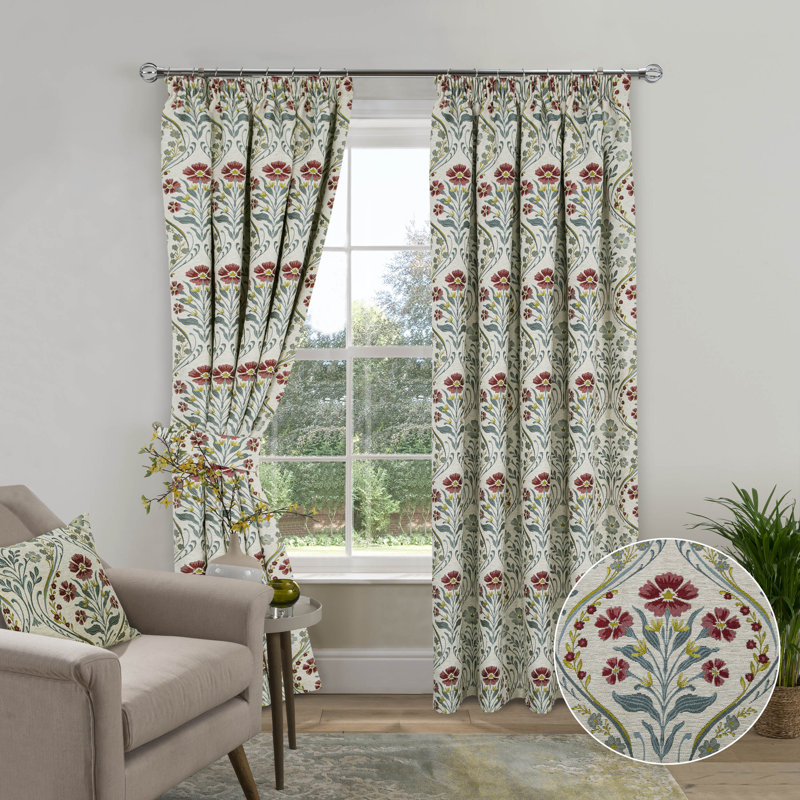 Aleksis Room Darkening Curtain Pair, Width 114 x Drop 183 cm, Blue