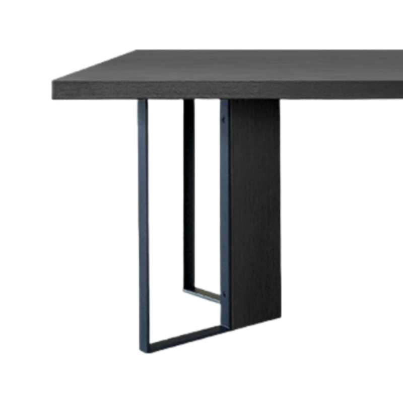 Bureau simple avec plateau spacieux et pieds en métal, H 29,53 po x l 78,74 po x P 39,37 po, Noir