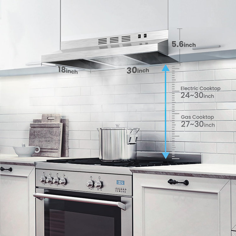 Midea 30-Inch Stainless Steel Convertible Under Cabinet Range Hood