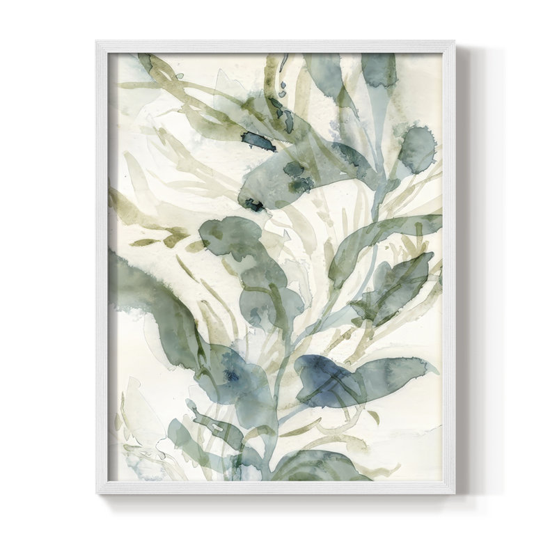 Underwater Botany III, reproduction encadrée - bois massif, H 30 po x l 24 po, Blanc