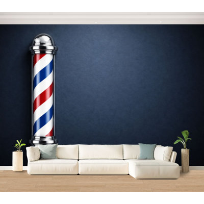 Wall Mural Peel and Stick Wallpaper Barber pole Barbershop pole space Self-Adhesive Removable Contact Paper Wall Decor for Living Room Bedroom 100"H x 144"W