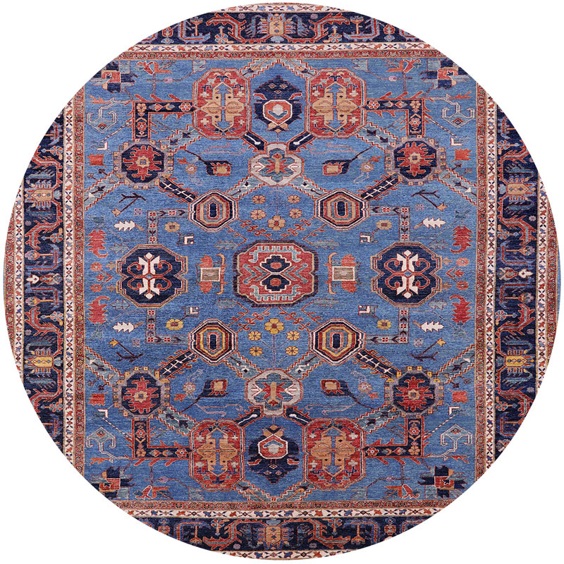 Tapis 100% Mid-Century moderne lavable à la machine 2292, Rond 8 pi