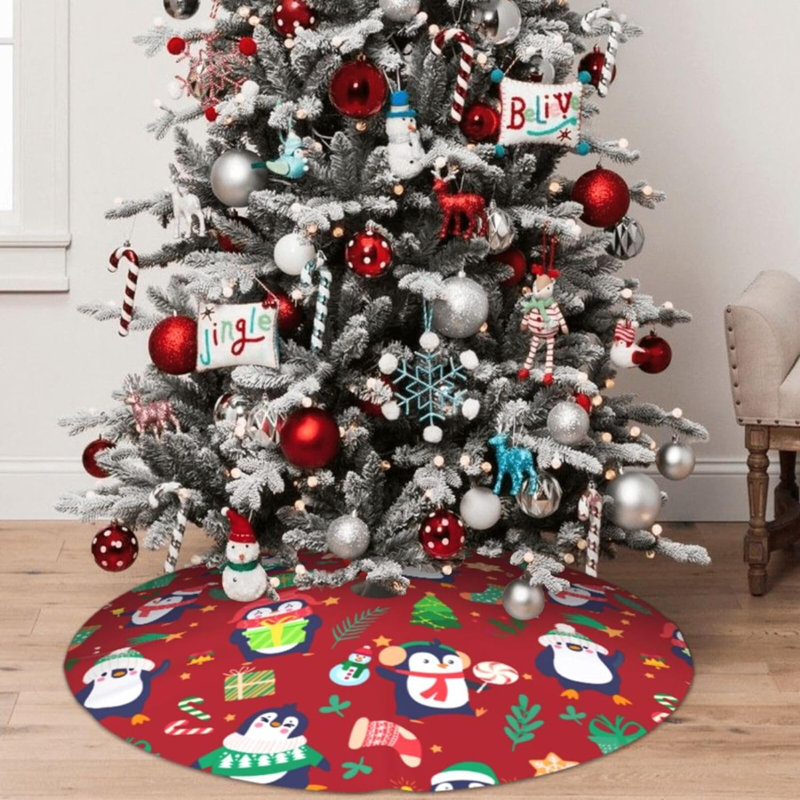 Abstract Polyester Blend Tree Skirt