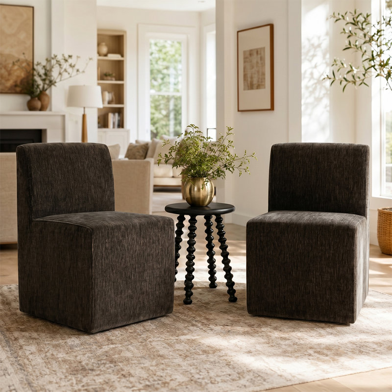 Fauteuil d'appoint rembourré avec roulettes Danielson, Brun