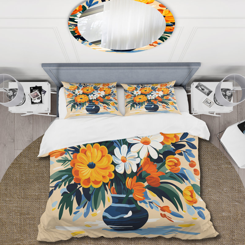 Ensemble de housse de couette Henri Matisse Boho Flower Bouquet IV - Boho Pottery