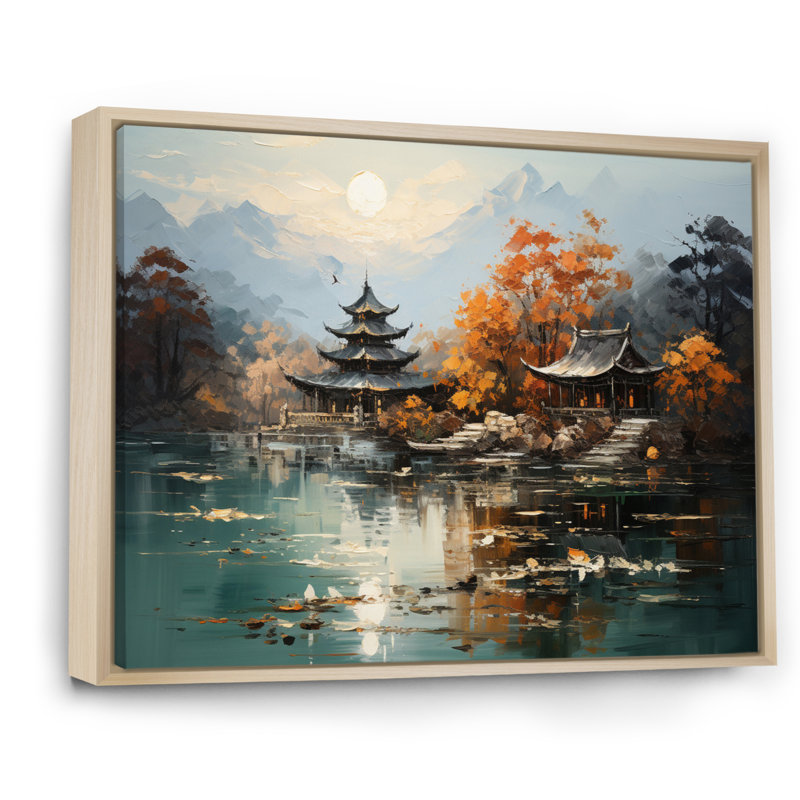 Art asiatique, paysage impérial III - impression, H 12 po x l 20 po x P 1 po, Cadre naturel flottant