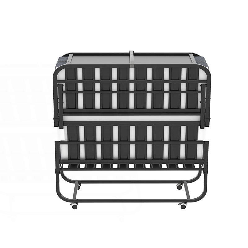 Folding Bed With Adjustable Headboard, 5" Memory Foam Mattress