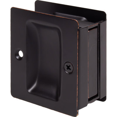Premium Square Pocket Door Lock, Passage (Hall/Closet) Latch, Clear Pack, By Stone Harbor Hardware