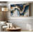 Abstract Geode Wall Art Print or Canvas Gold And Blue Marble Shape-99377935-99377942