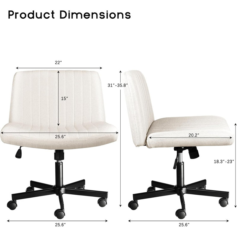 Caelie Fabric Swivel Task Chair, Beige