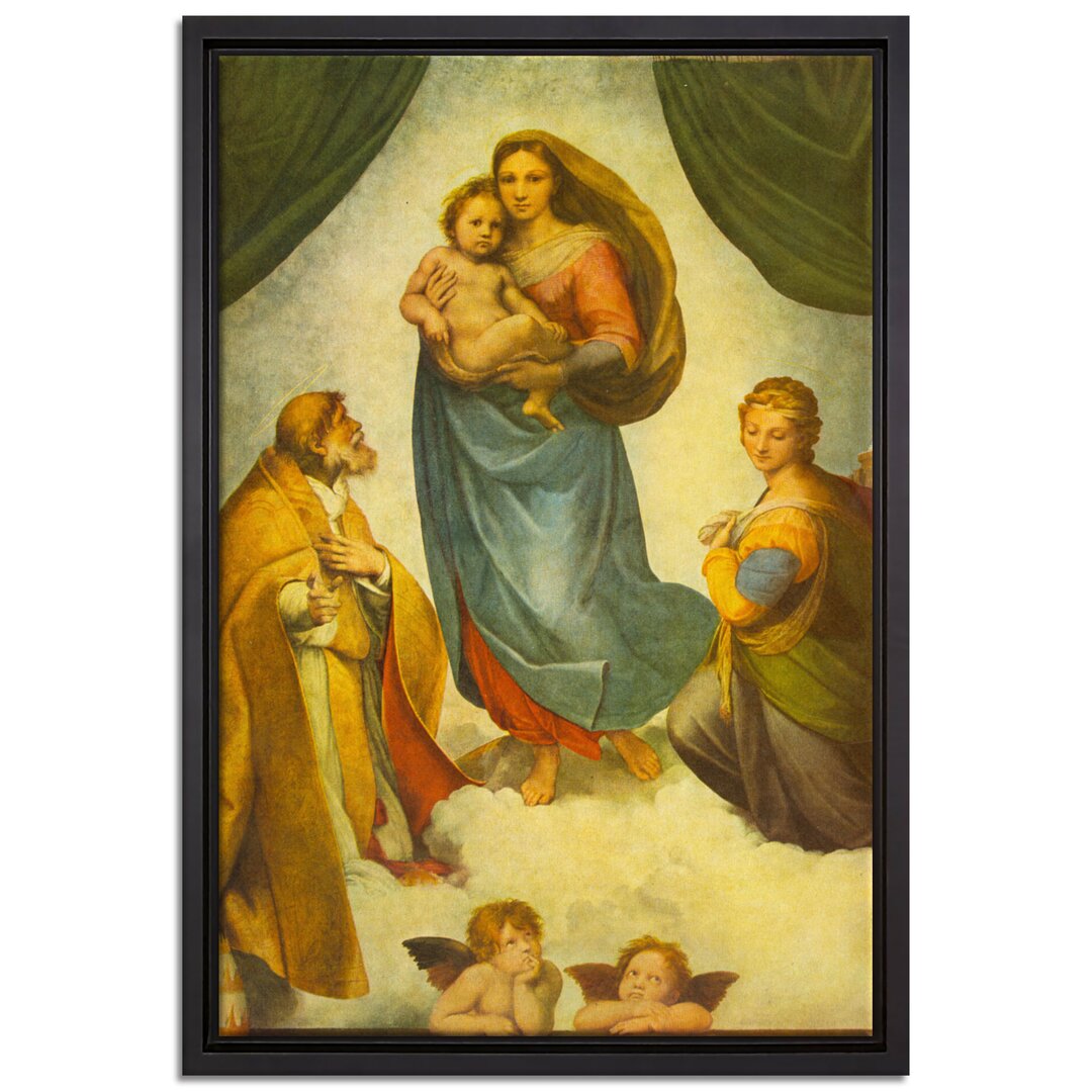 Gerahmtes Leinwandbild Sistine Madonna von Raffael