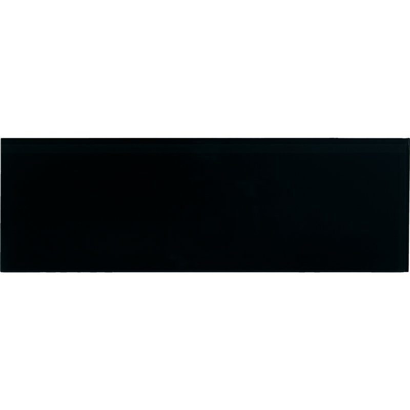 Charm School 4'' W x 12'' L Glass Subway Singular Tile, Black