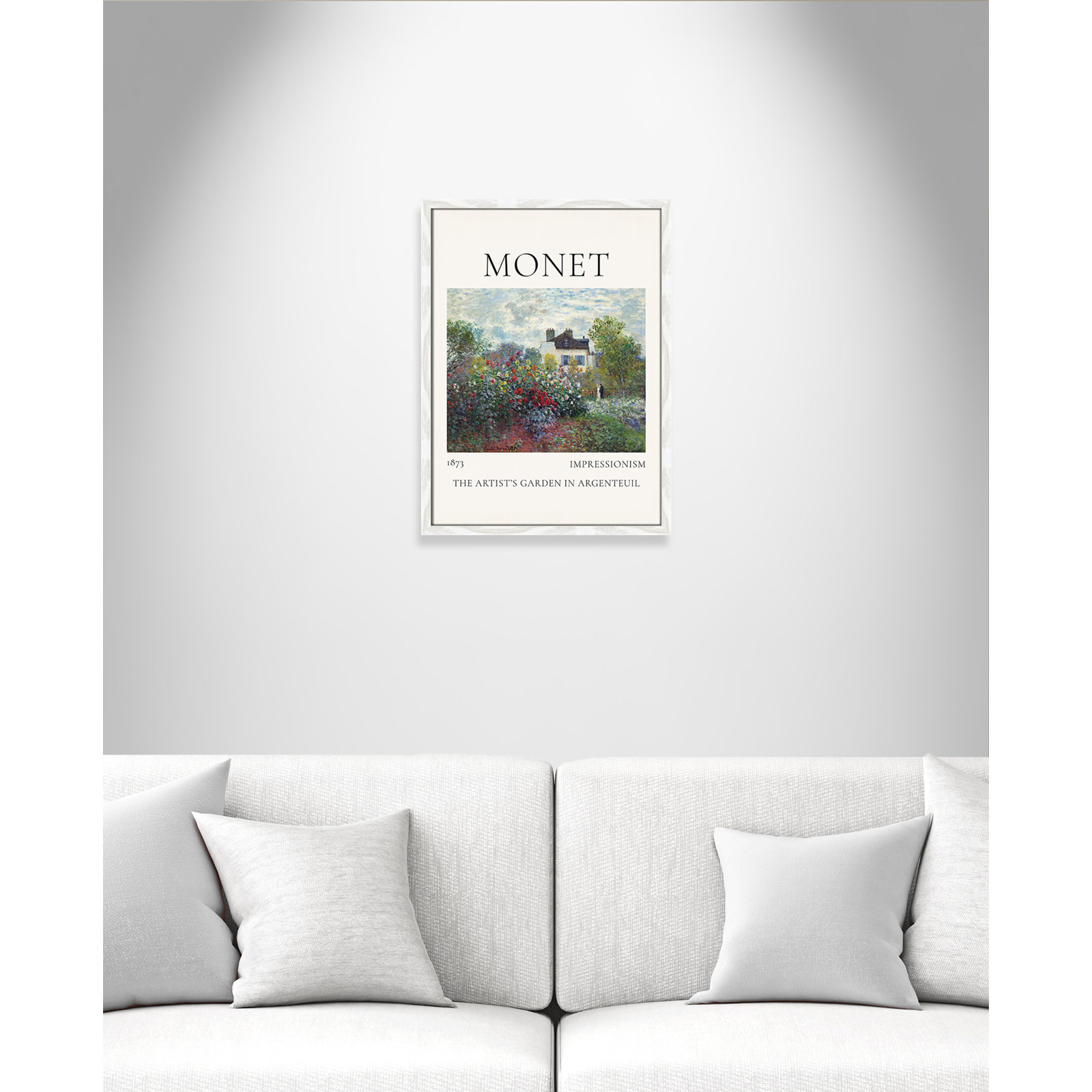 Rocchetto "Artists Garden in Argenteuil" Print, White Single Picture Frame, No, 23" H x 17" W x 0.75" D