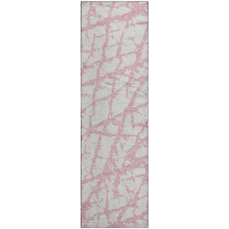 Premium Machine Washable Prisco Pink Rug