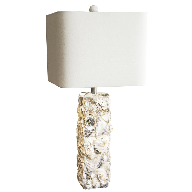 Paradise 29.5" Tall Oystershell Shell Table Lamp, Cream