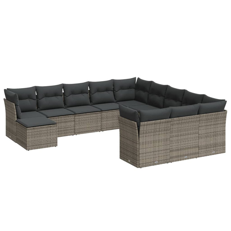 Vidaxl Garden Sofa Set Grey, Dark Grey