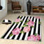 Tapis tissé élégant (4,6 x 7,2 pieds), 100% polyester, hauteur des poils de 0,4 po | Antibactérien, antidérapant, dessous lavable à la machine | Impression 3D numérique | Parfait pour le salon, la chambre à coucher et la salle à manger-117470222