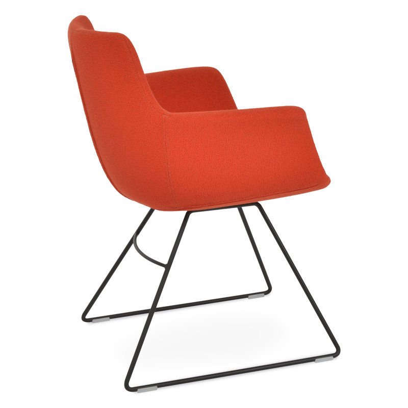 Fauteuil Bottega, Noir, Orange
