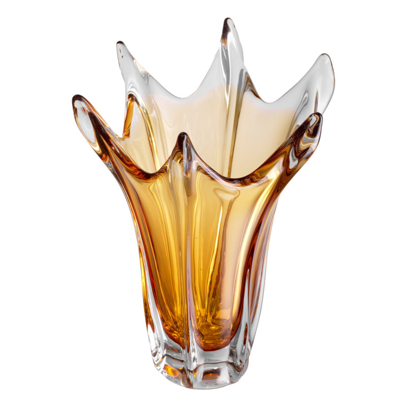 Sutter Handmade Handblown Glass Table Vase, Yellow