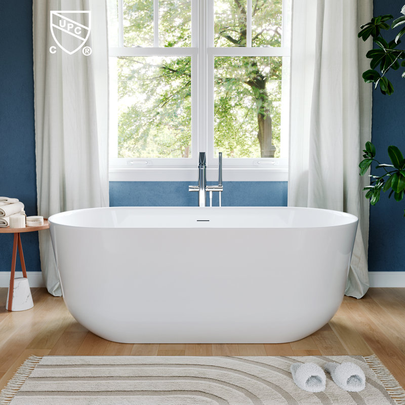 59.1" X 28.3" Freestanding Soaking Acrylic Bathtub