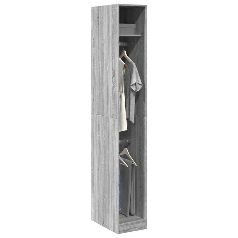 Artressia Manufactured Wood Wardrobe, Grey Sonoma, 30 x 50 x 200 cm