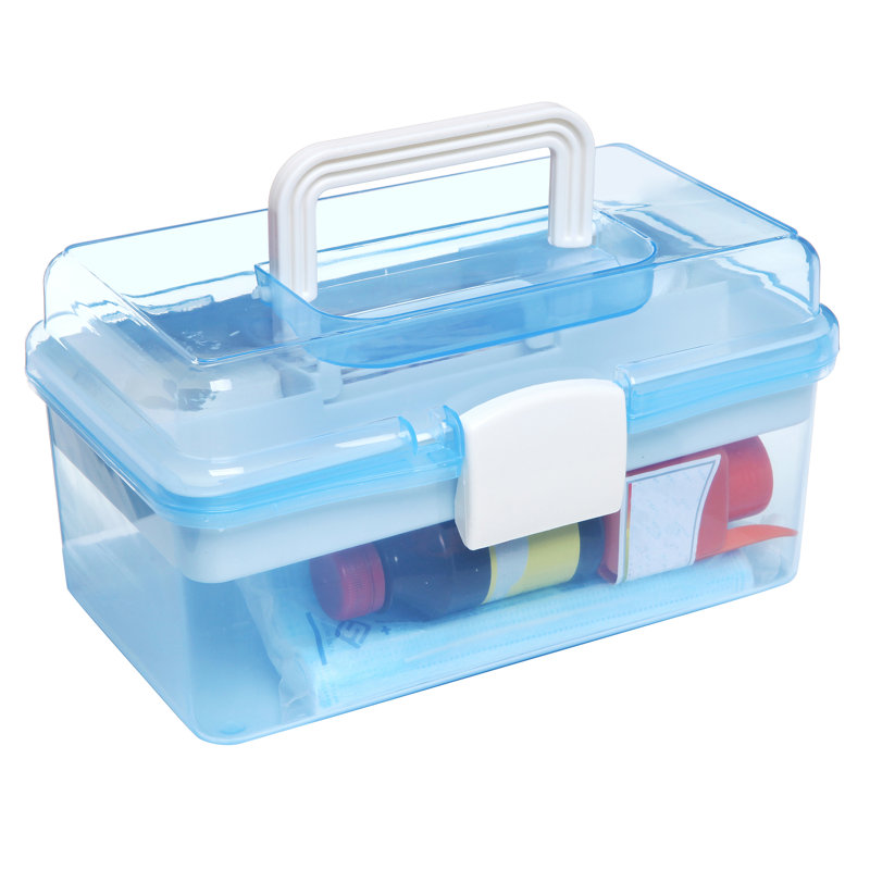 Caisse de rangement, Transparent/bleu