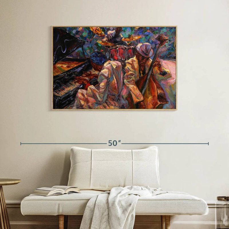 Jazz Band, Cadre flottant en bois naturel, 40 po x 27 po