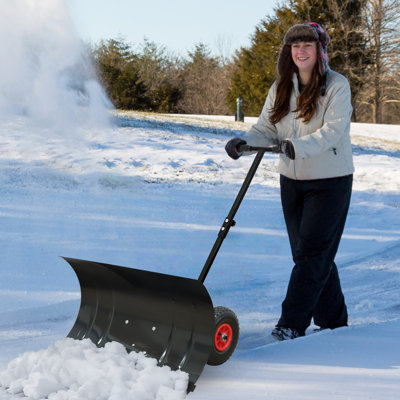 Pelle à neige en métal avec angle de la lame, chasse-neige avec roues