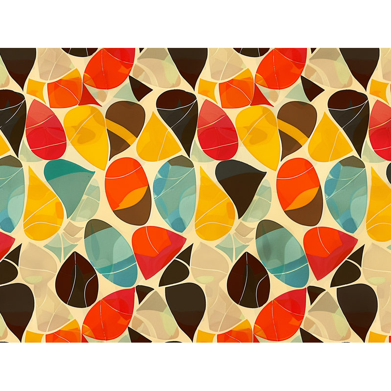 Tapis de bain géométrique abstrait, L 21 po x L 34 po