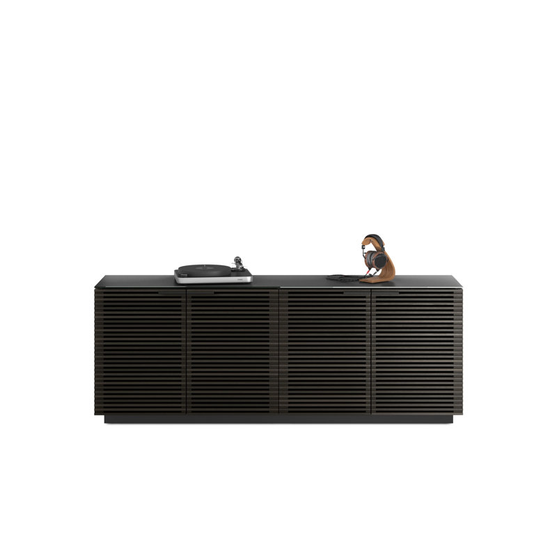 Corridor 79.25 in. W Solid Wood Sideboard, Charcoal/Stained Ash