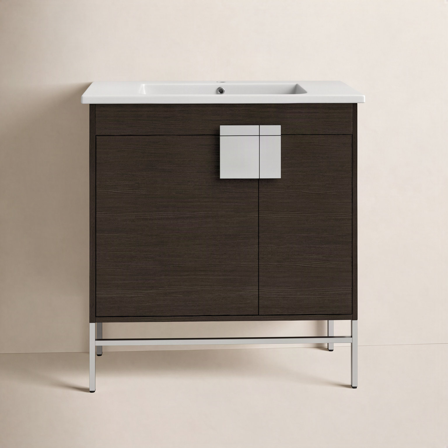 Maisie 30'' Single Bathroom Vanity, Black, Polished Chrome