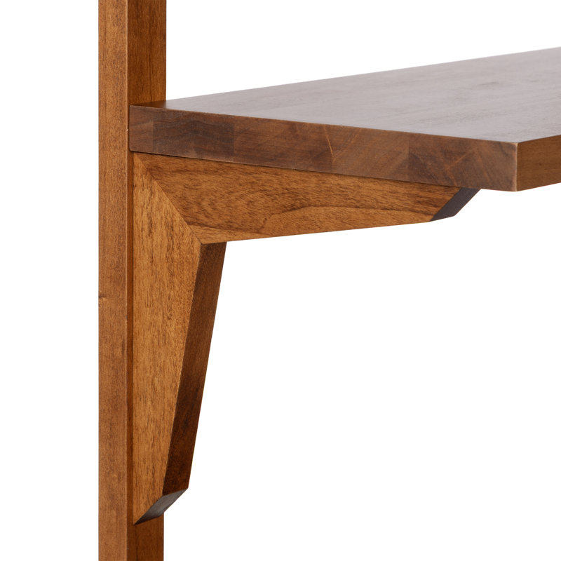 Carmouche Tiered Solid Wood Wall Shelf, Brown