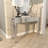 Skyler Glass Mirrored Geometric Silver Console Table with Circular Panel Inlay