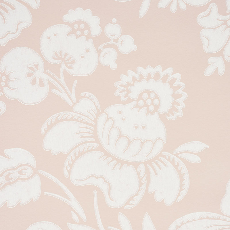 Papier peint damassé Simone, Rosé
