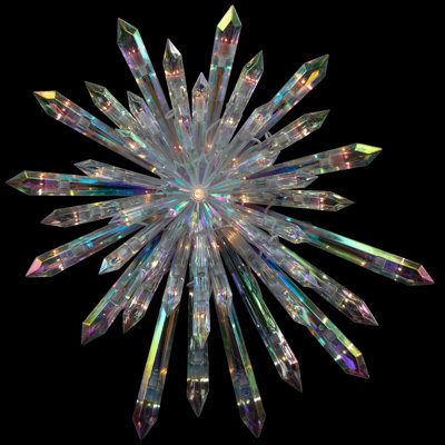 14" Clear Lighted Iridescent Icicle Christmas Tree Topper - Clear Lights