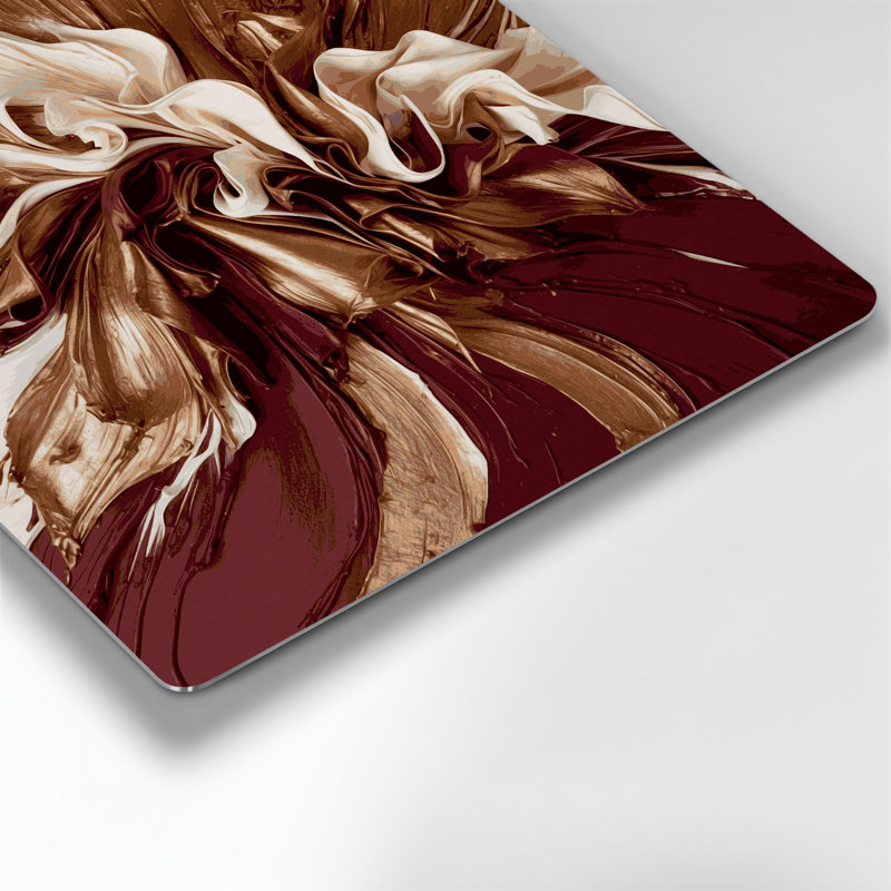 «Lyrical Abstraction 8», art mural en métal brun, H 32 po x l 32 po