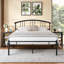 Lit double en métal avec 2 tables de chevet blanches - ensemble de chambre à coucher moderne 3 pièces-947535287-947535289