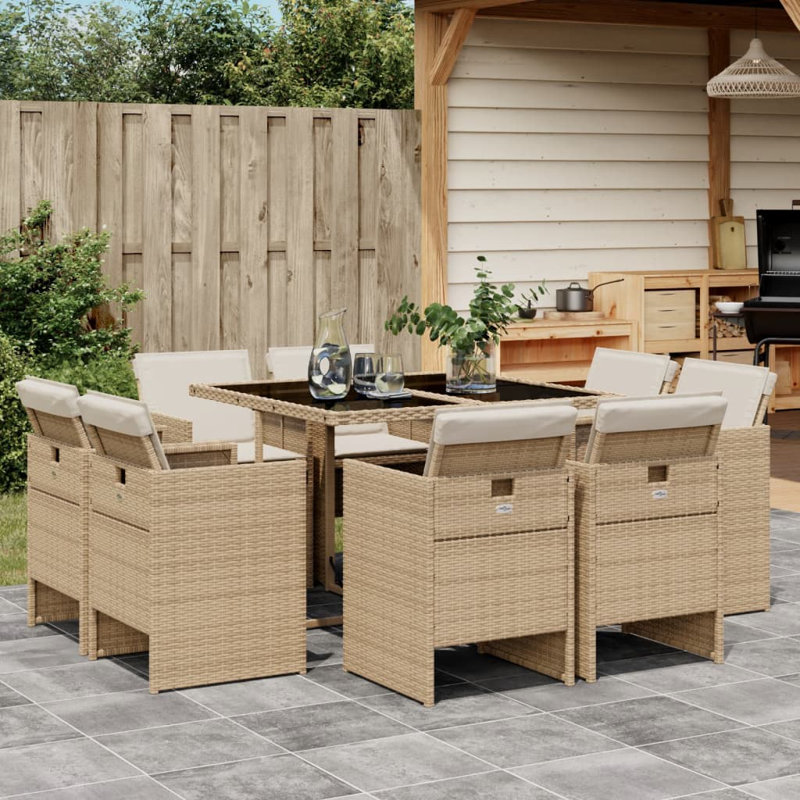 Ensemble repas avec coussins Hokku Designs, Beige, Beige, 8