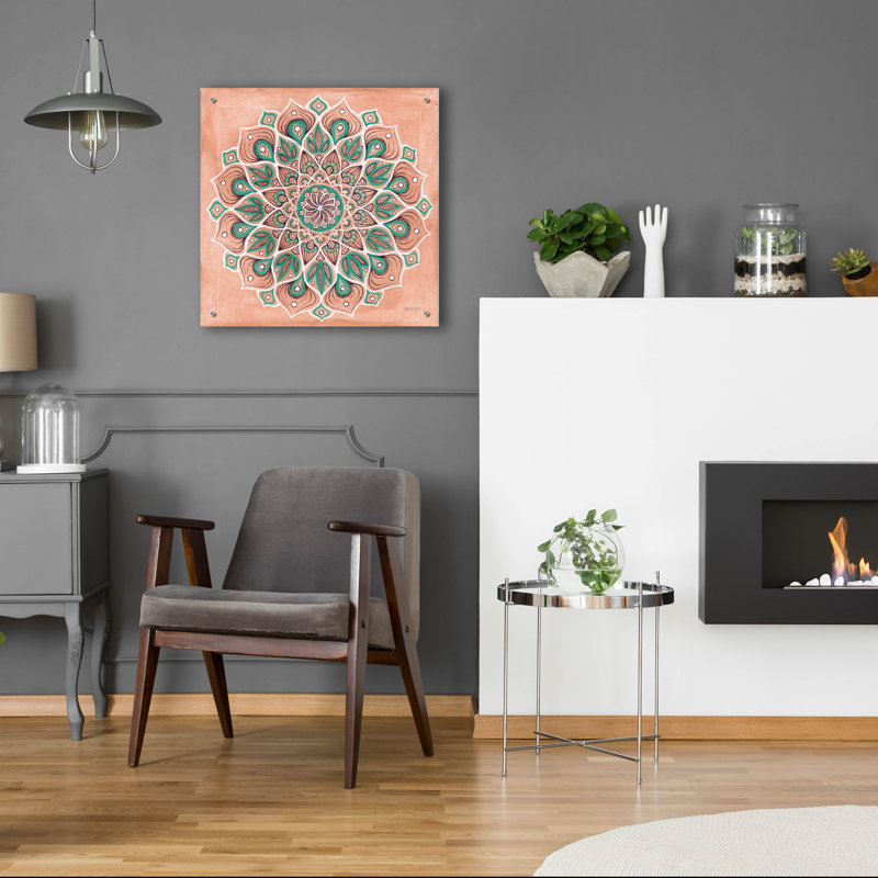 Bungalow Rose «Spiral Mandala» par Yvette St. Amant, art mural en verre acrylique, H 24 po x l 24 po x P 0,2 po