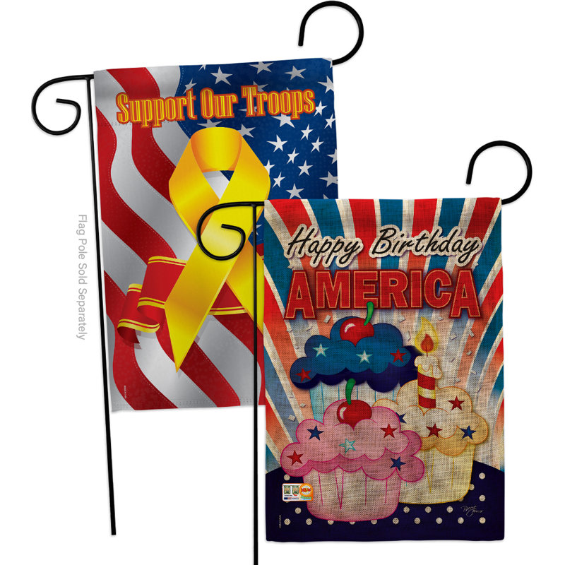Double Sided 18.5'' H x 13'' W Polyester Independence Day Garden Flag